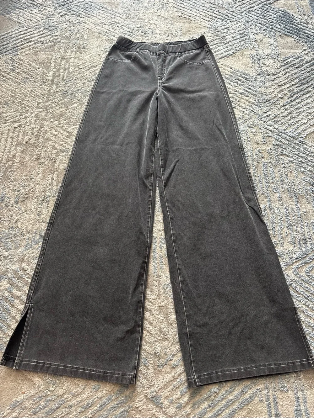 Wide Leg kids Jeans in Charcoal Gray